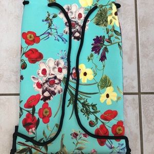 TRIANGL Neoprene Floral Print Drawstring Bag- NWT